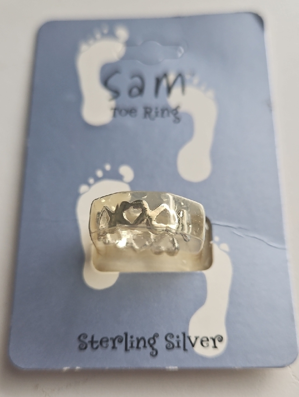 BRAND NEW SAM Heart Motif Sterling Silver Toe Ring In Package